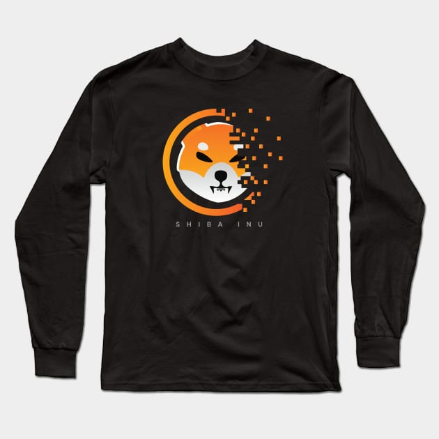 Shiba Inu - Crypto Token Coin - $SHIB - Digital Matrix Long Sleeve T-Shirt by EverGreene